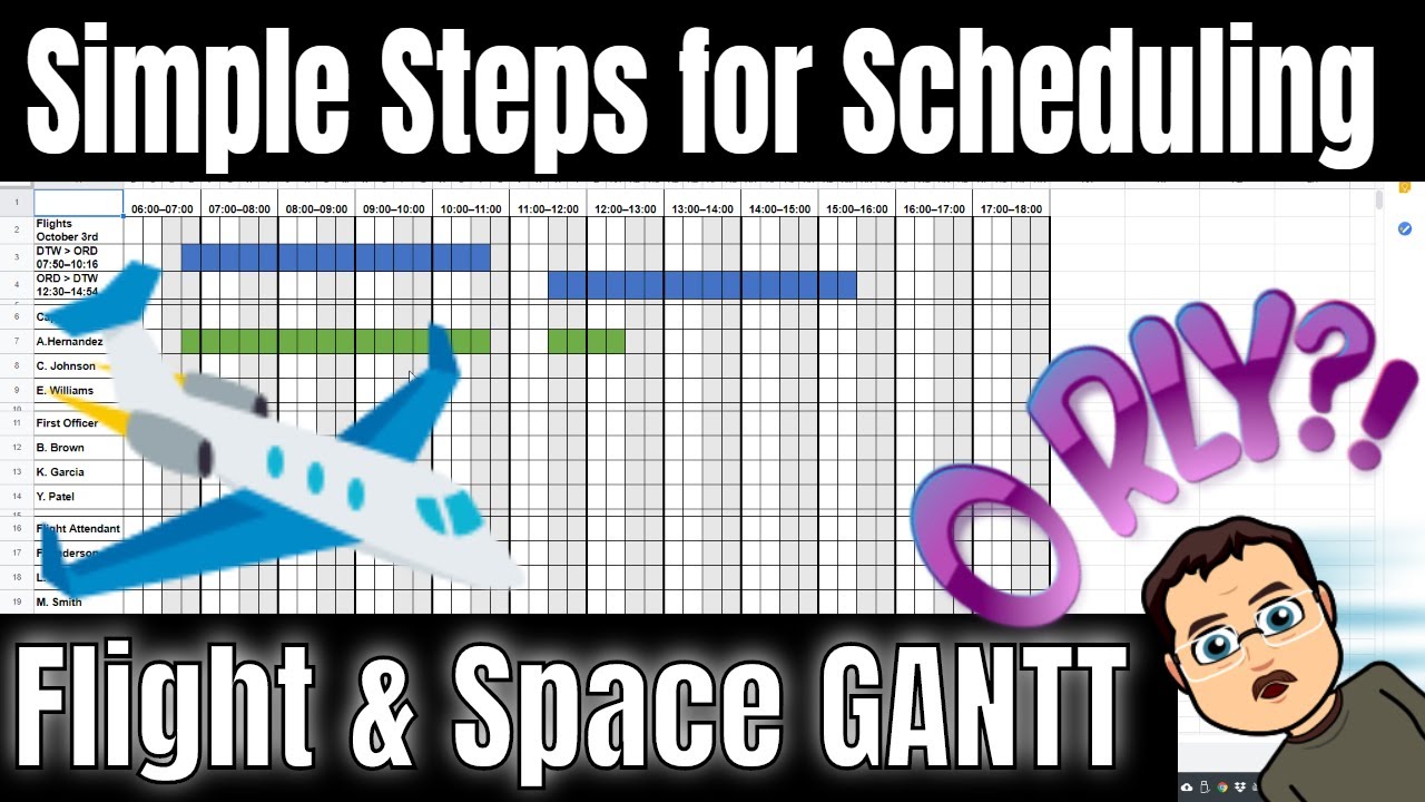 Simple Steps to Solve Scheduling with a GANTT chart | Airline Edition