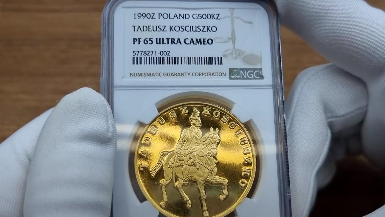 TRYPTYK Złoto 500.000 złotych 1990 Tadeusz Kościuszko NGC PF65 UC Tylko 16 sztuk! | Aukcja 29