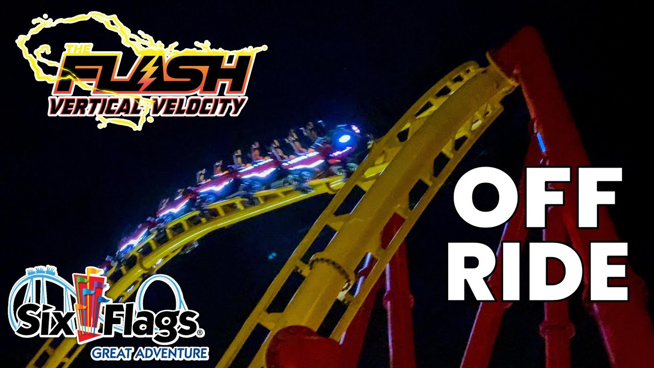 Flash: Vertical Velocity Nighttime Off Ride 2024 | Six Flags Great Adventure