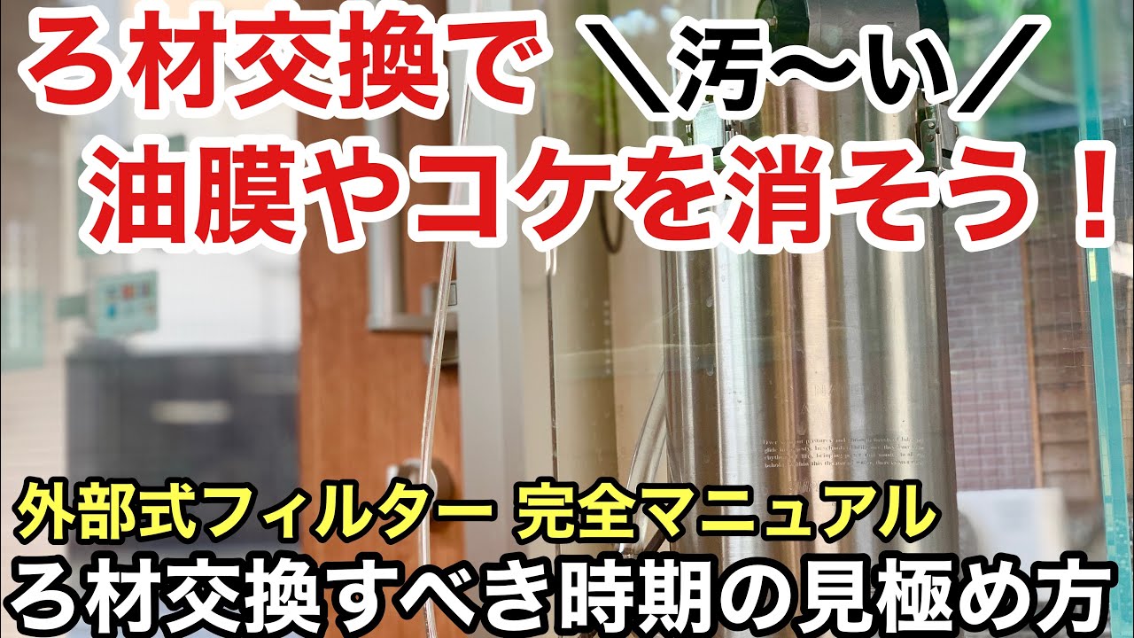 水槽のコケ、油膜が出た時は、ろ材もチェック！水草水槽の外部式フィルター完全マニュアル「濾材の寿命と交換時期の見極め方法」ADAネイチャーアクアリウム立ち上げ初心者、バイオリオ、サブストラット、活性炭