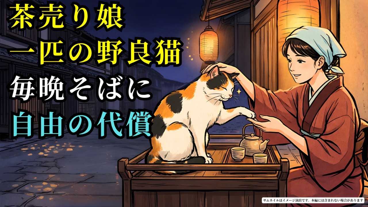 毎晩、お茶売りの少女の影となってそばにいた一匹の野良猫。彼女が奴隷から解放された日、彼が自ら死を選んだ理由 (AIフィクション) | 野談 | 伝説 | 昔話 | 説話 | 民話