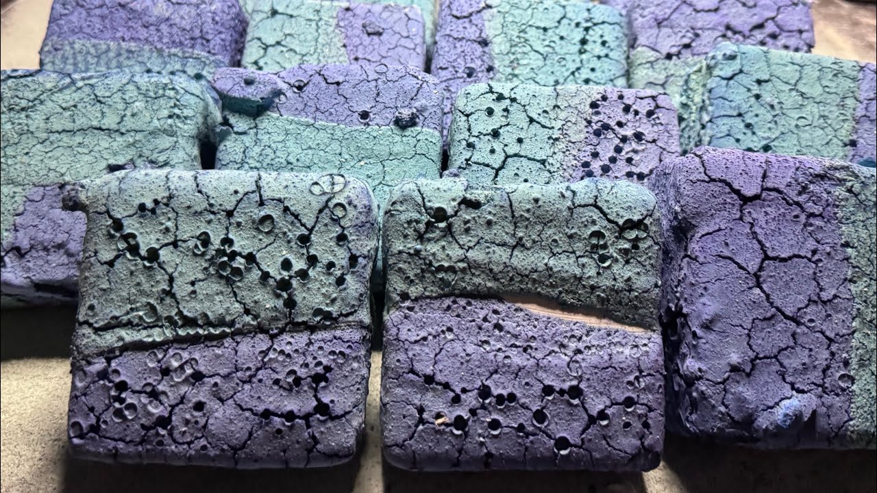 Blue and green pasted freshies | ASMR Gym Chalk Crush | ASMR Relaxation 