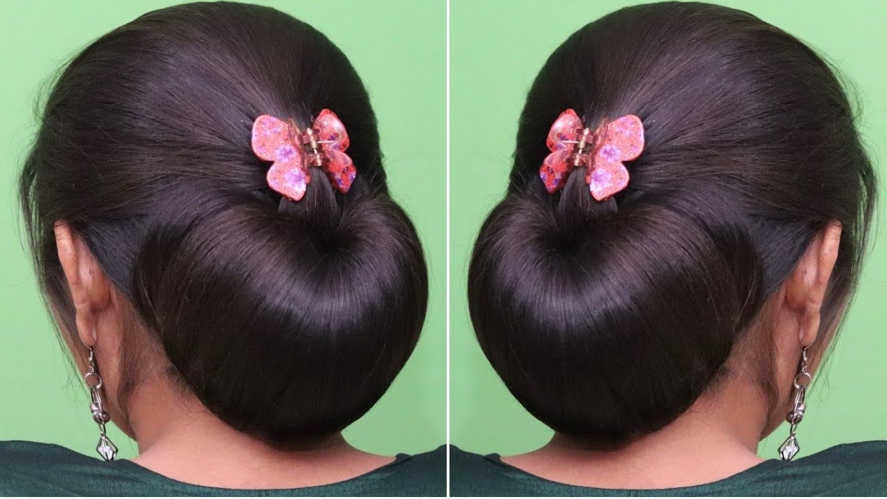 Summer 🌞 Special Bun Hairstyle for Long medium hair With Small Clutcher | Easy Clutcher Hairstyle