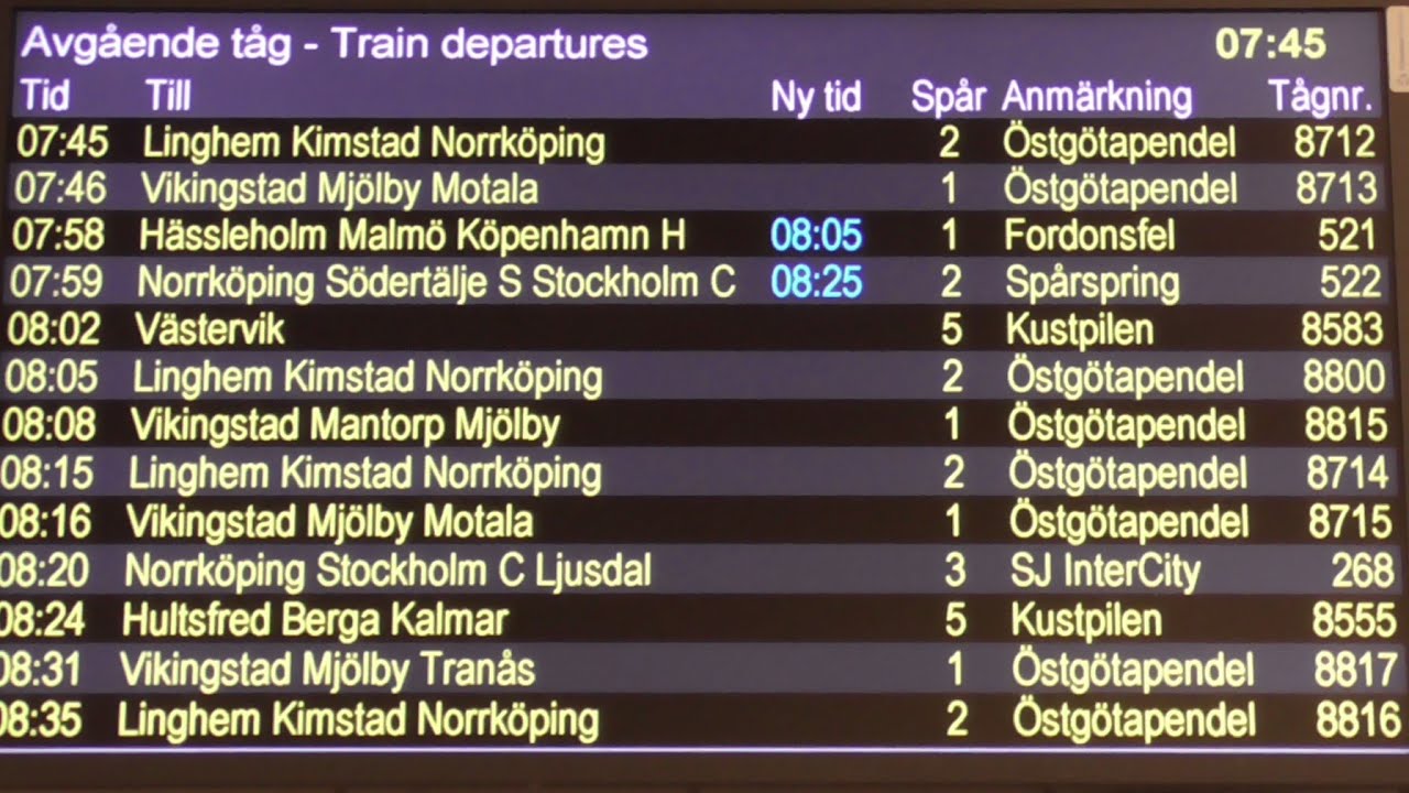 Tåg Linköping C 20-01-24  [ Förseningar pga spårspring och fordonsfel ]