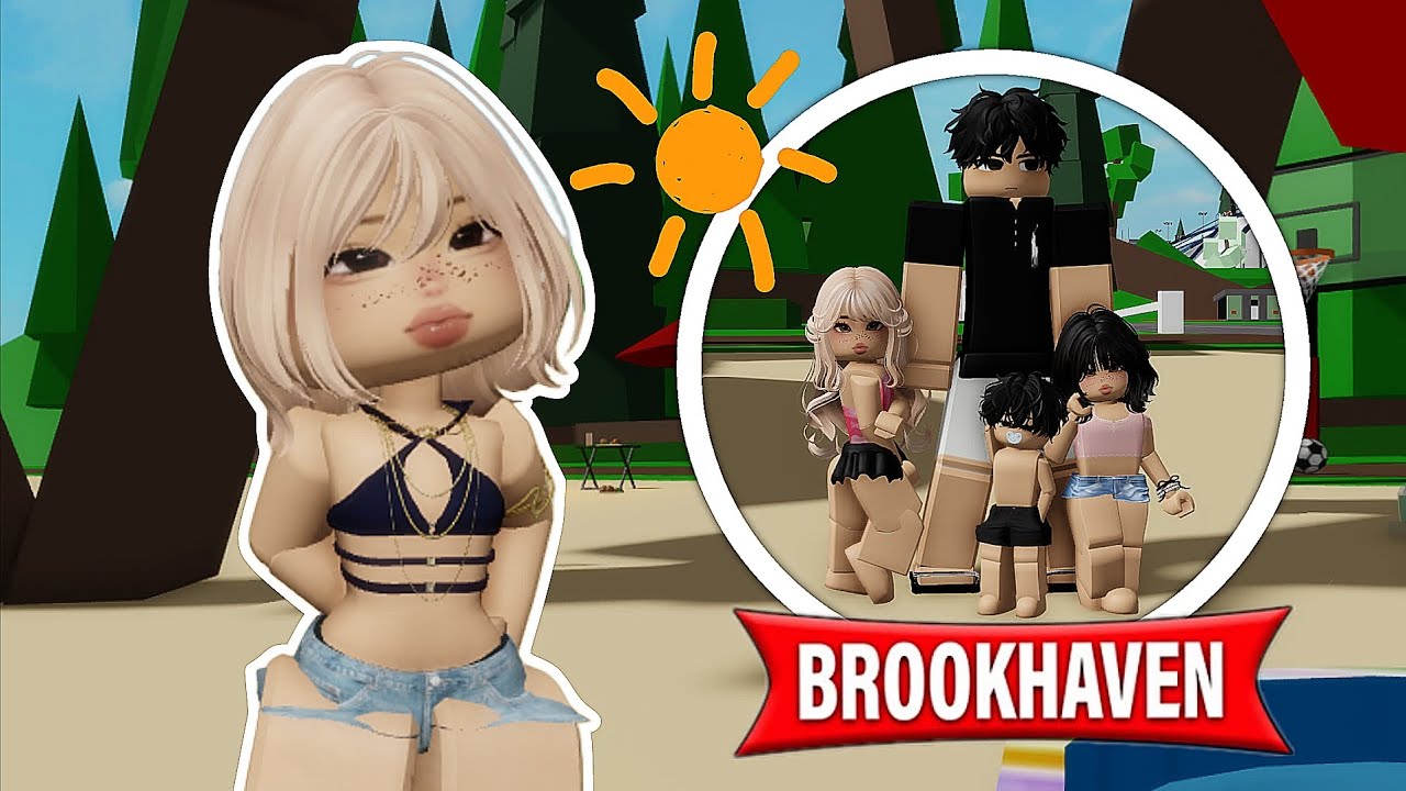 PRAIA COM MINHA FAMÍLIA 🏝️🌊 no BROOKHAVEN RP 🏠