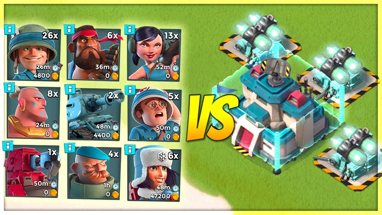 Boom Beach 3 MAX Shield Generators VS КАЖДЫЙ ОДИН ОТПУСК! Insane HQ Health !!