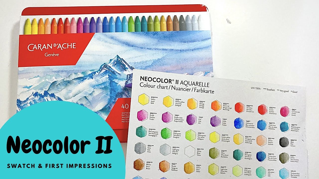 Caran D'Ache Neocolor II⎢40 Set Swatch⎢First Impressions & Review