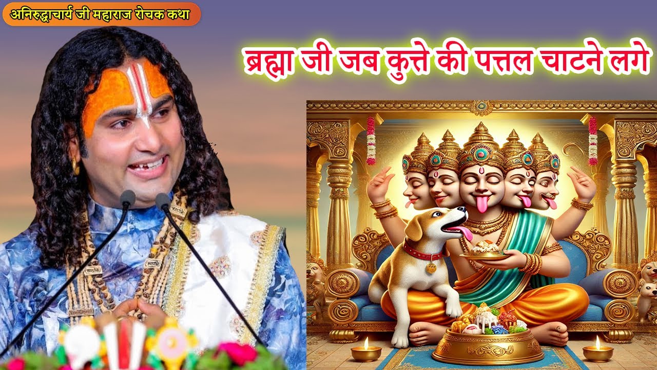 ब्रह्मा जी जब कुत्ते की पत्तल चाटने लगे - रोचक कथा | Dharmik Kahaniya | #aniruddhacharyaji
