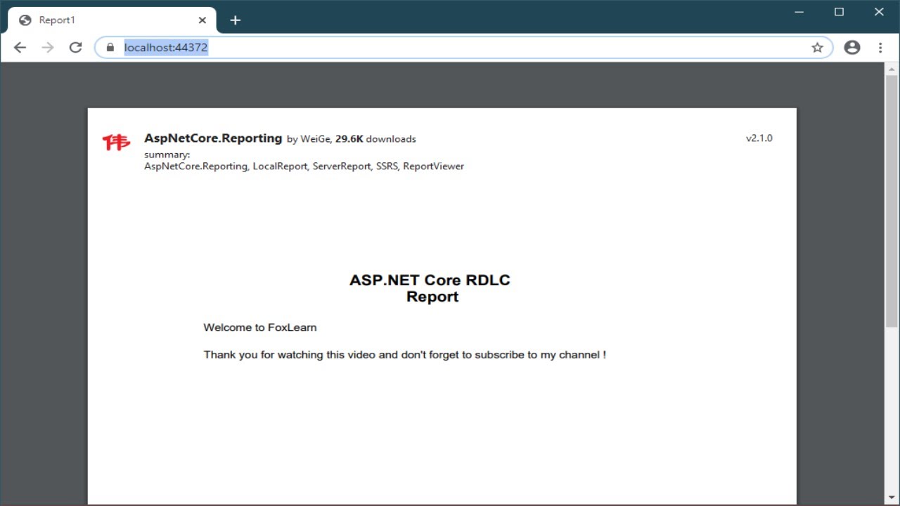 How to Create RDLC Report with Parameters in ASP.NET Core | FoxLearn