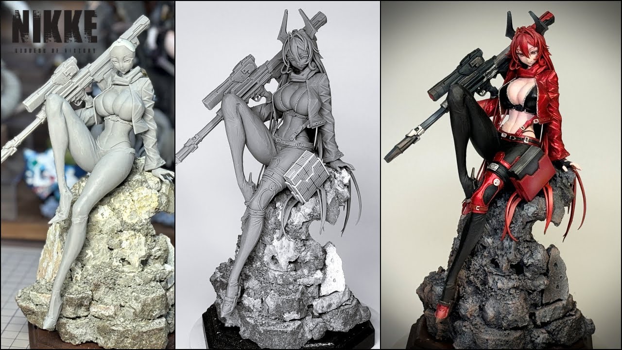 【NIKKE】レッドフードのフィギュアを作ってみた【粘土】How to make a figure of Red hood.