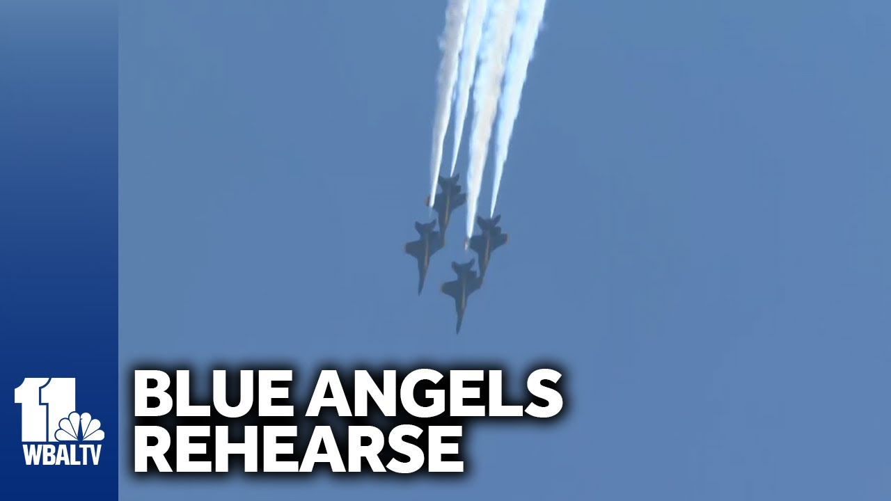 U.S. Navy's Blue Angels rehearse over Annapolis