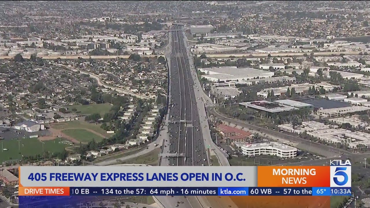 New express lanes open along the 405 Freeway in Orange County