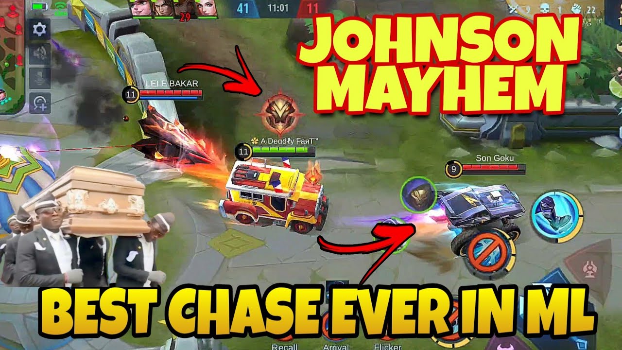 JOHNSON.EXE 😂 MAYHEM FUNNY CHASE AND CRASHES | WOLF XOTIC | MLBB