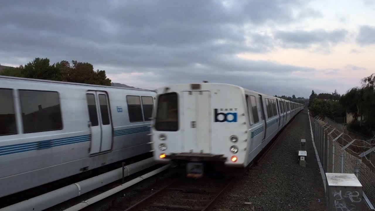 Bay Area Rapid Transit [BART] 10 Car Fremont Trains Fly Out Of Union City Station (7/22/15)