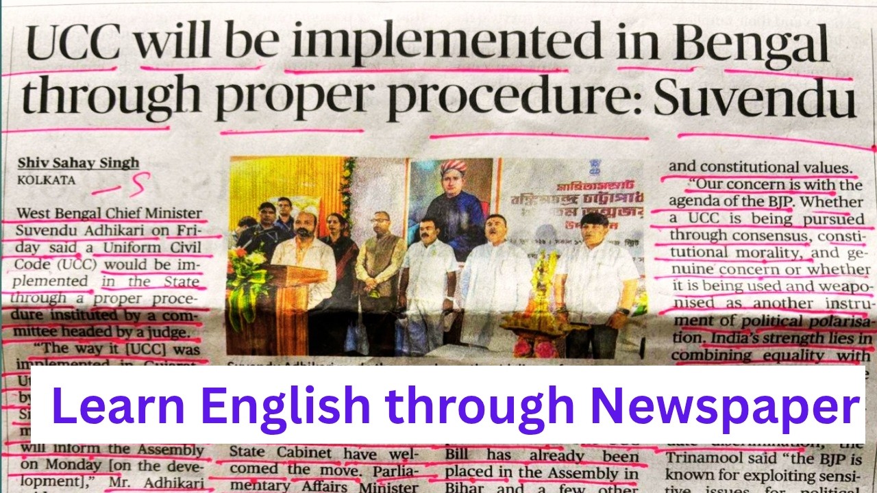 The Hindu Newspaper Reading Videos / UCC will be implemented in Bengal/