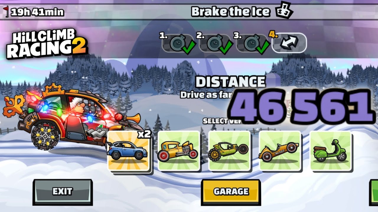 46561 ОЧКОВ в командном заезде Brake the Ice - Hill Climb Racing 2
