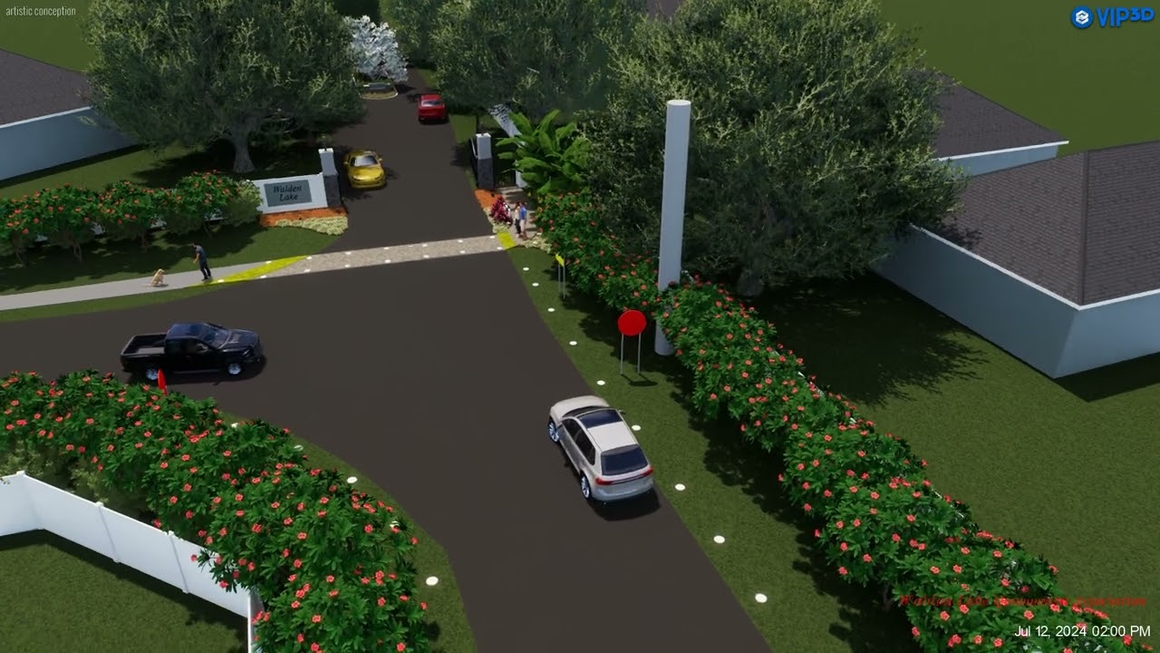 Vip3D - Griffin Blvd. Entrance Conceptual l Design V.2 Gate open_pedestrian access