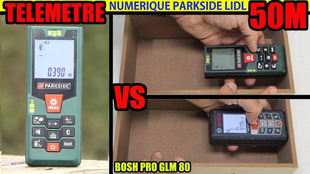 PARKSIDE TELEMETRE LASER LIDL PLEM 50 A1 + BOSCH PRO GLM 80