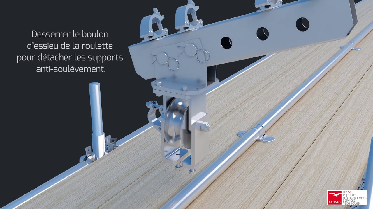 DESSA VidAssist™ - Raccordement des roulettes sur Trax UB et TH