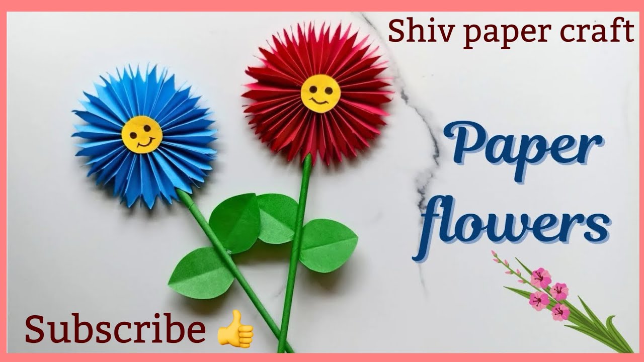 How to make a Smiling Paper Flower Craft 🌼 | Easy  Paper Flower idea for Kids | DIY Paper Craft