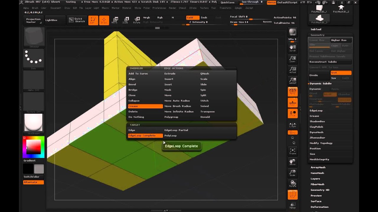 ZBrush4r7's ZModeler: Fundamentals