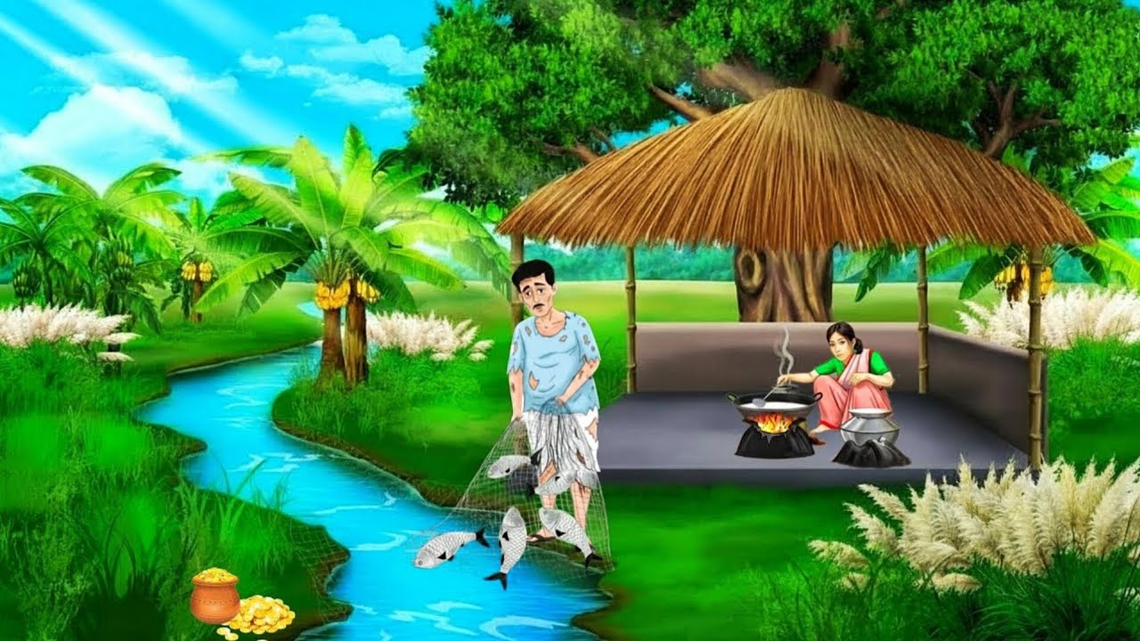 गरीब मछुआरे की किस्मत |😡😭 (ghar ghar ki kahani cartoon me)  moral story