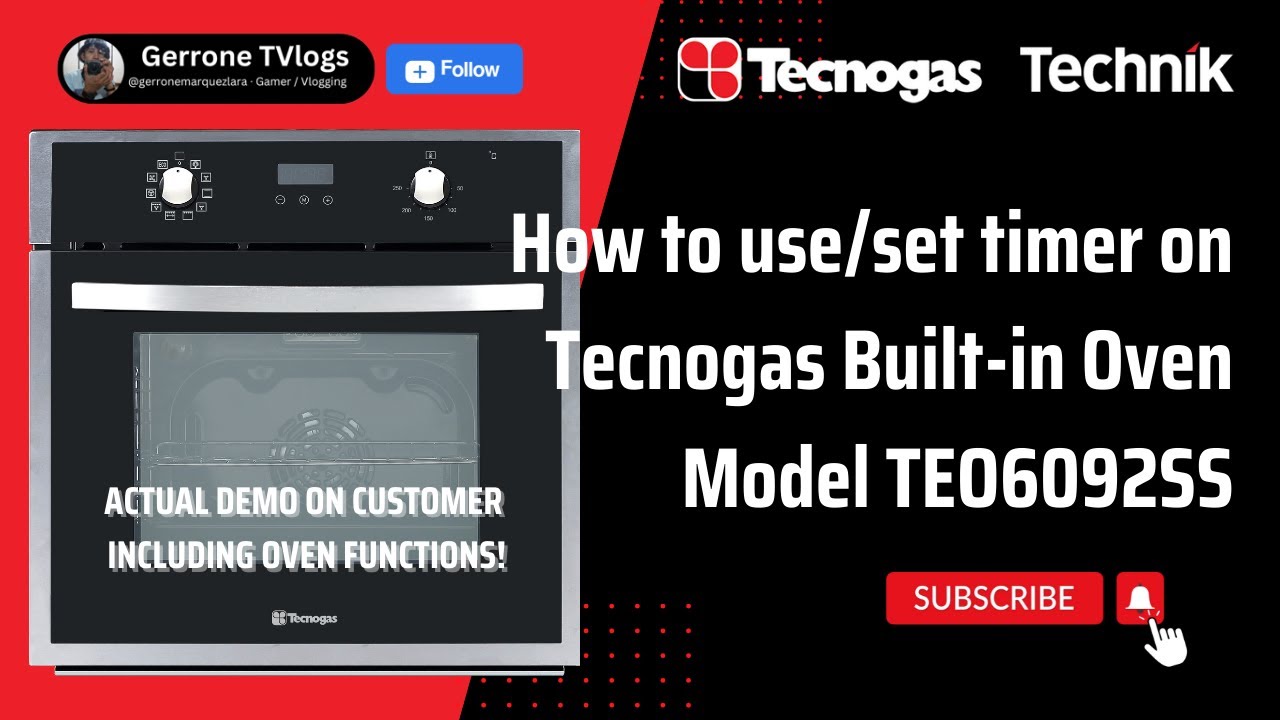 How to use/set timer on Tecnogas Built-in Oven TEO6092SS & Oven Functions (Actual demo on customer)