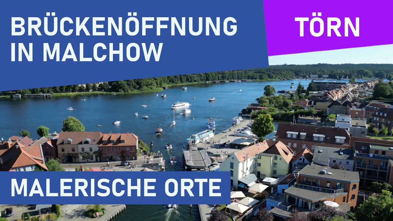 Hausboot mieten: Brückenöffnung im malerischen Malchow | Drehbrücke | Bootsurlaub | Mecklenburg