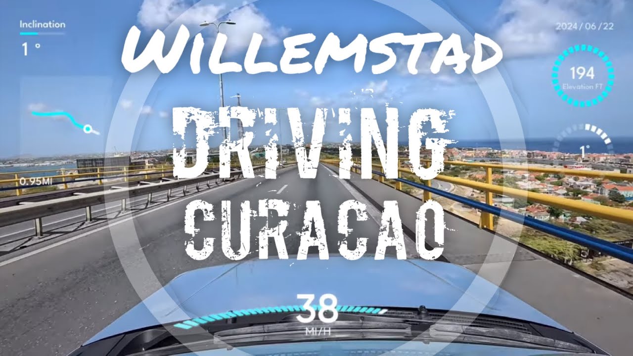 4K Driving Curacao 🇨🇼 Queen Emma Bridge and Willemstad 4K60FPS