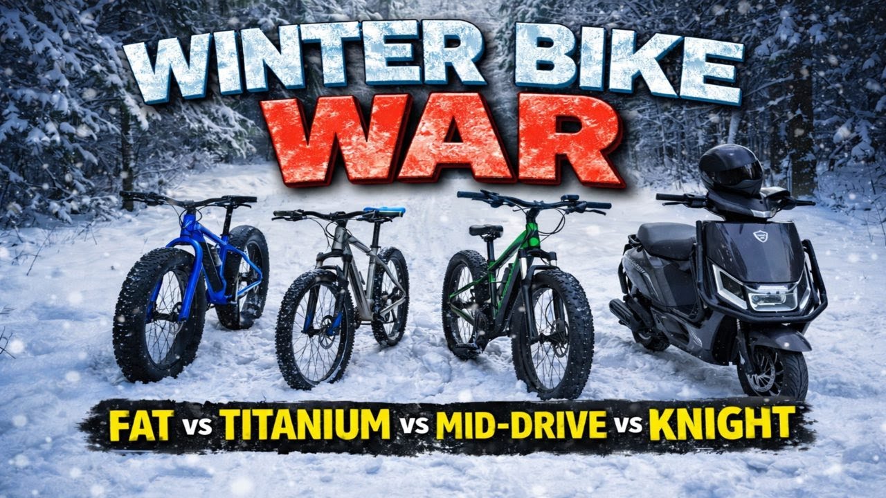 WINTER BIKE WAR ❄️ Fat Bike vs Titanium vs Mid-Drive vs Knight Paladin