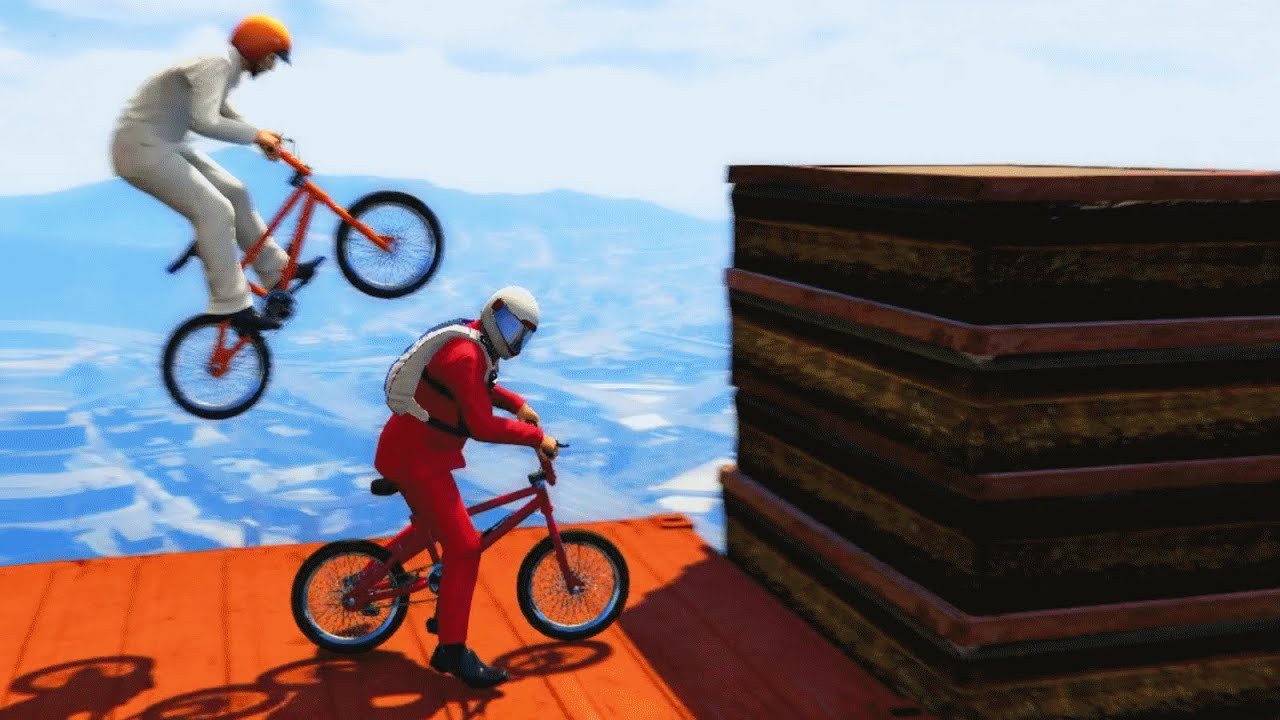 CRAZY CONTAINER BIKE JUMPING! (GTA 5 Funny Moments)