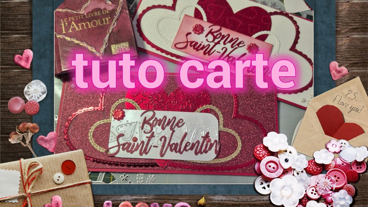 💞 TUTO CARTE DE L AMOUR  💘  #action #tuto #cartes  #scrapbooking