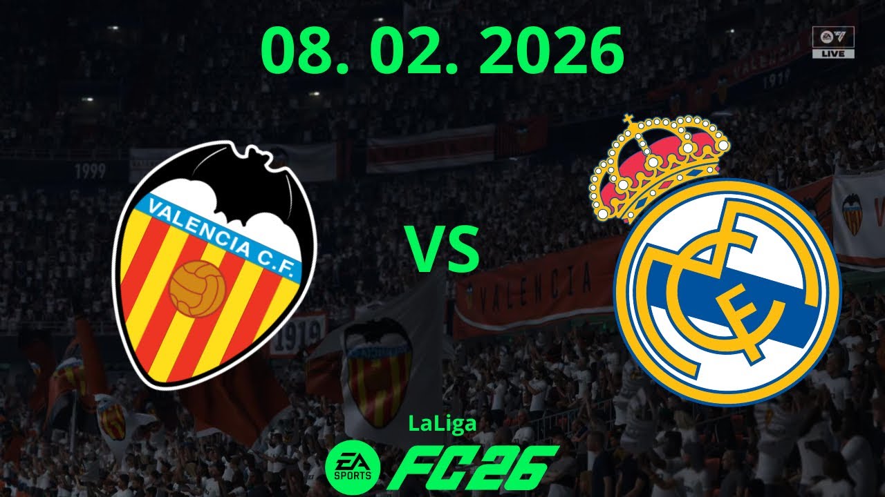 Valencia vs Real Madrid | LaLiga 08. 02. 2026 | FC26 PS5
