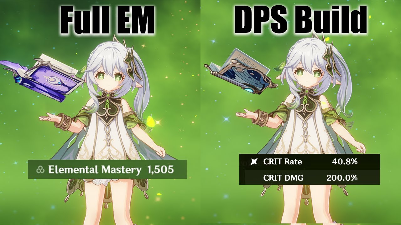 Full EM Nahida vs DPS Build Nahida - Genshin impact
