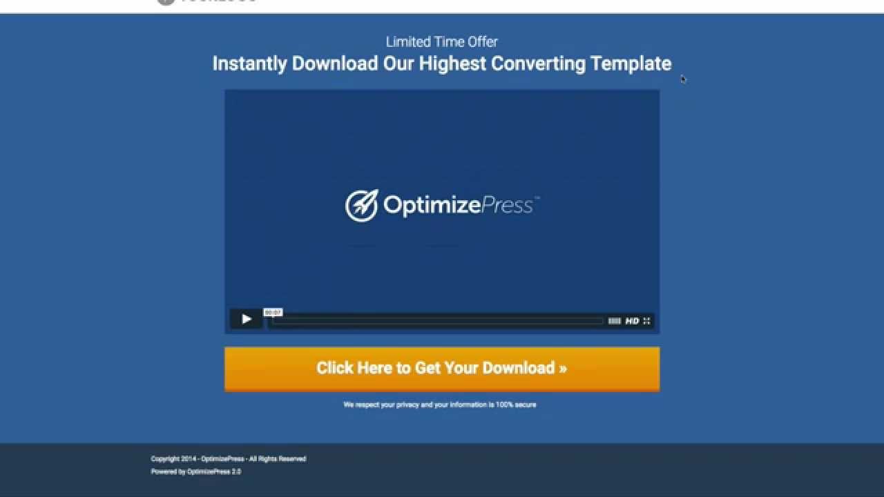 OptimizePress Simple Video Landing Page Template