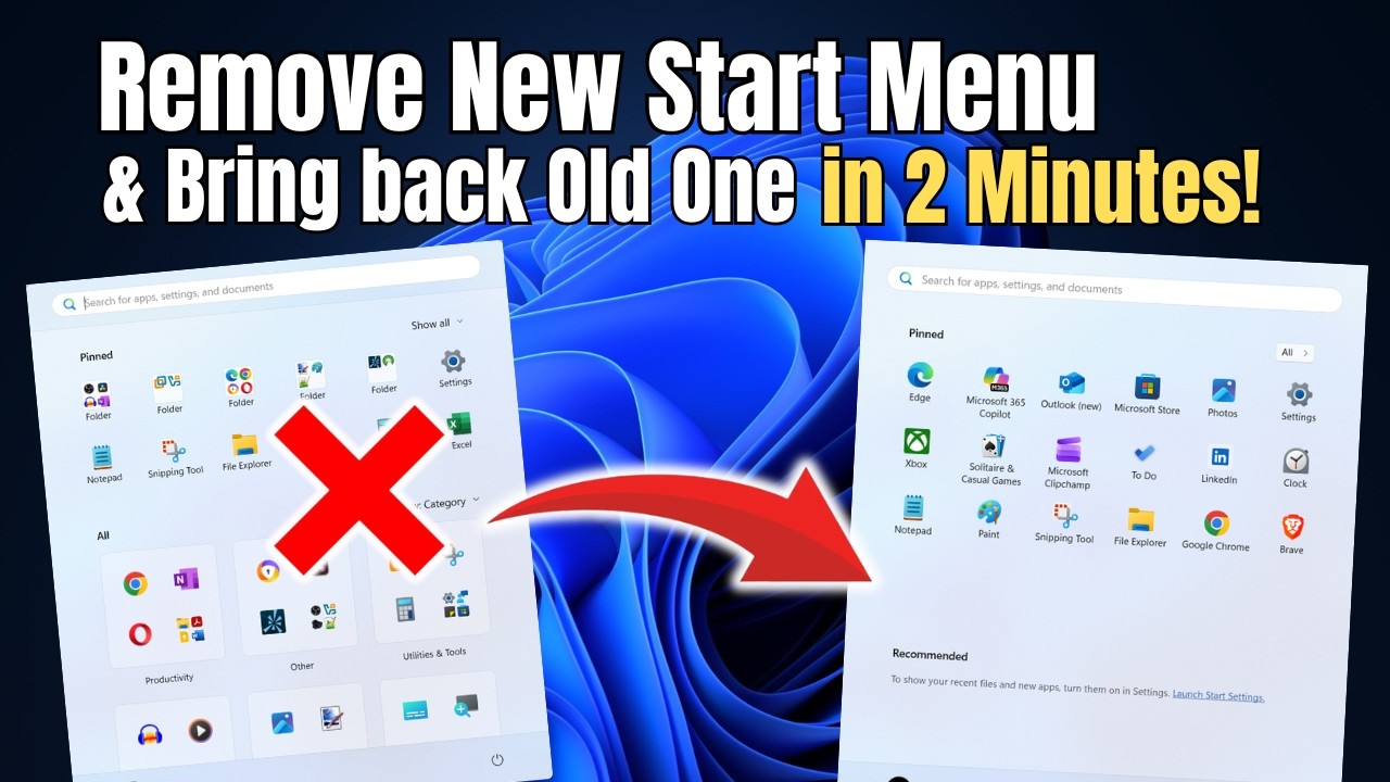 Remove the NEW Windows 11 Start Menu in Seconds (Bring Back the Classic One!)