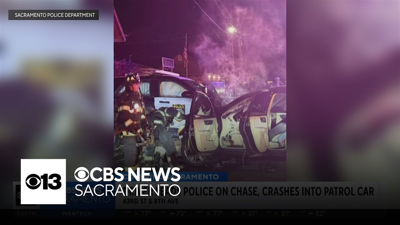 Driver leads police on chase, crashes into Sacramento sheriff patrol car