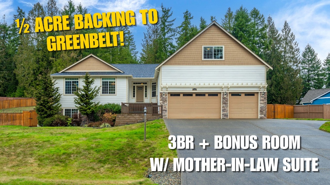 Stunning Home in Olympia | 3BR + Bonus Room w/ Mother-In-Law Suite on ½ Acre Backing to Greenbelt!