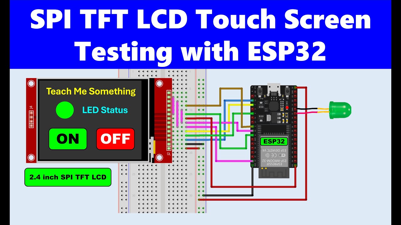 TFT LCD SPI Display with ESP32 | Touch LED Control | GUI & Embedded Systems Project | ESP32 |