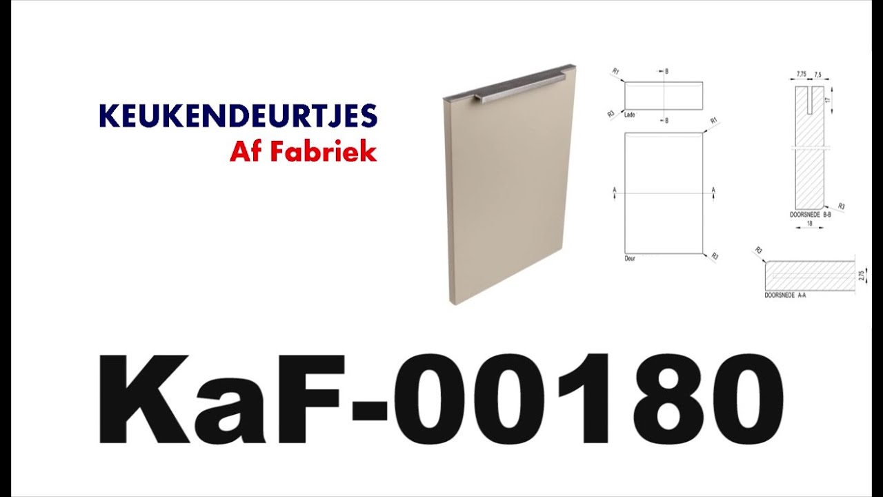 Het keukendeurtje KaF-00180, Ladefront (incl. Luxe Greep) van Keukendeurtjes Af Fabriek