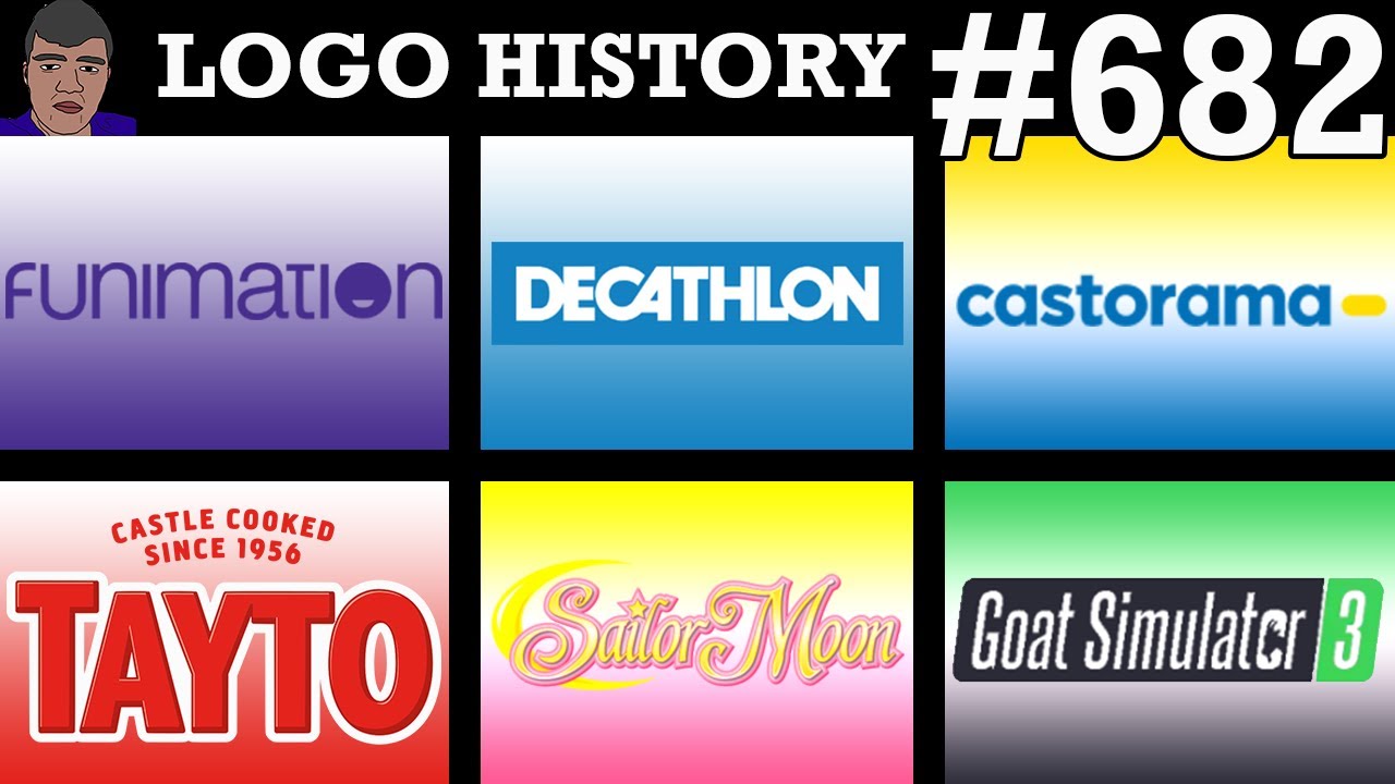 ИСТОРИЯ ЛОГОТИПА №682 — Tayto, Decathlon, Castorama, Funimation, Sailor Moon и Goat Simulator 3