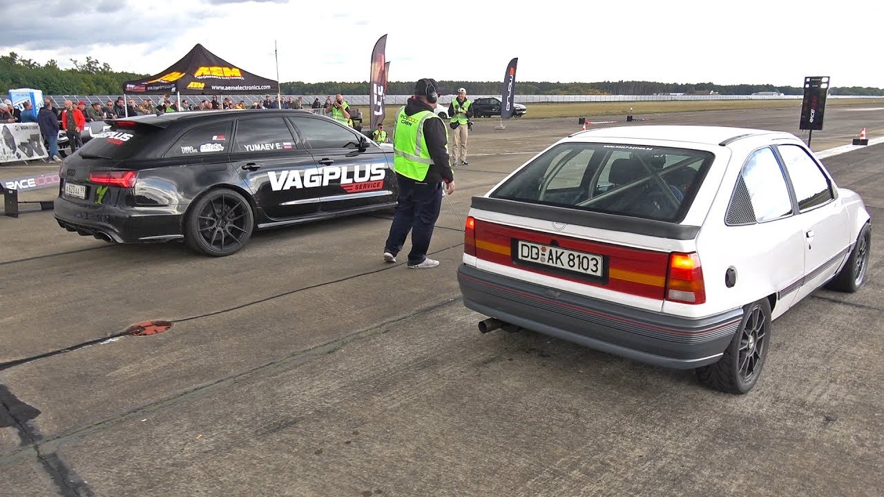 700HP Opel Kadett Turbo vs 750HP Audi RS6 Avant C7