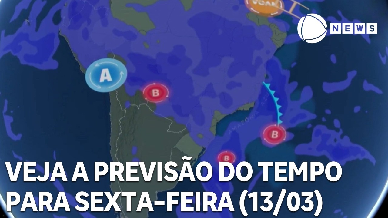 Veja a previs&atilde;o do tempo para todo o pa&iacute;s nesta sexta (13/03)