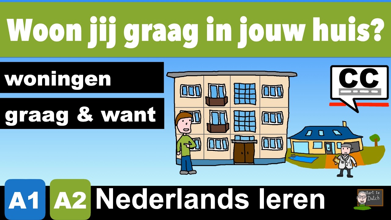A1 18 Mijn woning - huis - appartement - villa - Nederlands leren NT2 1.1 - учим нидерландский язык