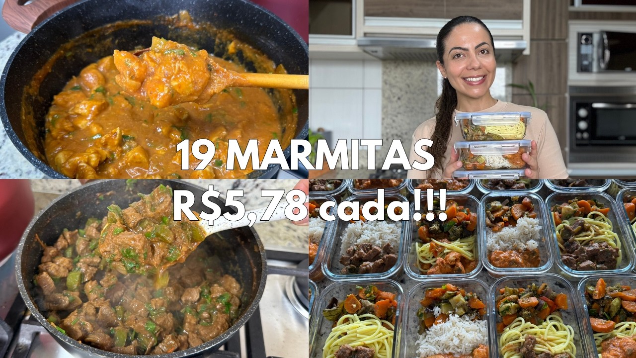 Preparei 19 Marmitas Saud&aacute;veis e Econ&ocirc;micas | Comida de Verdade Gastando Pouco
