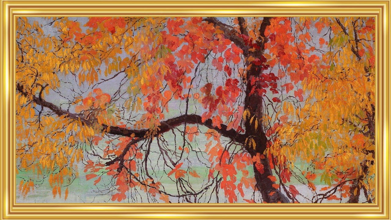 Autumn leaves by Edward Okuń | Gold Framed TV Art Screensaver |&nbsp;Cosy Fall Vibes 🎃🍁🍂 October Glory