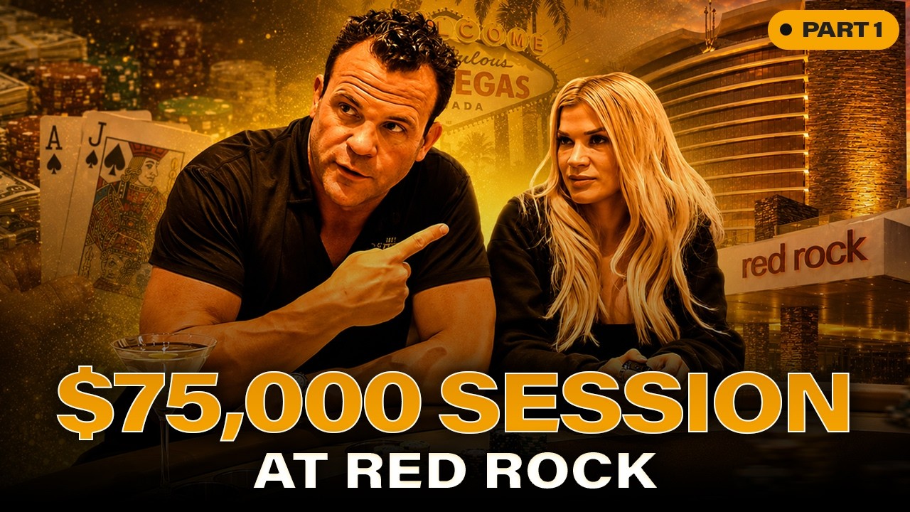Сессия игры в блэкджек с бай-ином 75 000 долларов в казино Red Rock | Часть 1