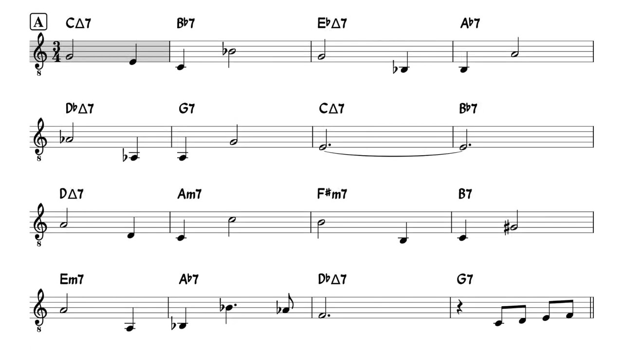 Very Early | Bill Evans - Backing track / Play-along with Lead Sheet