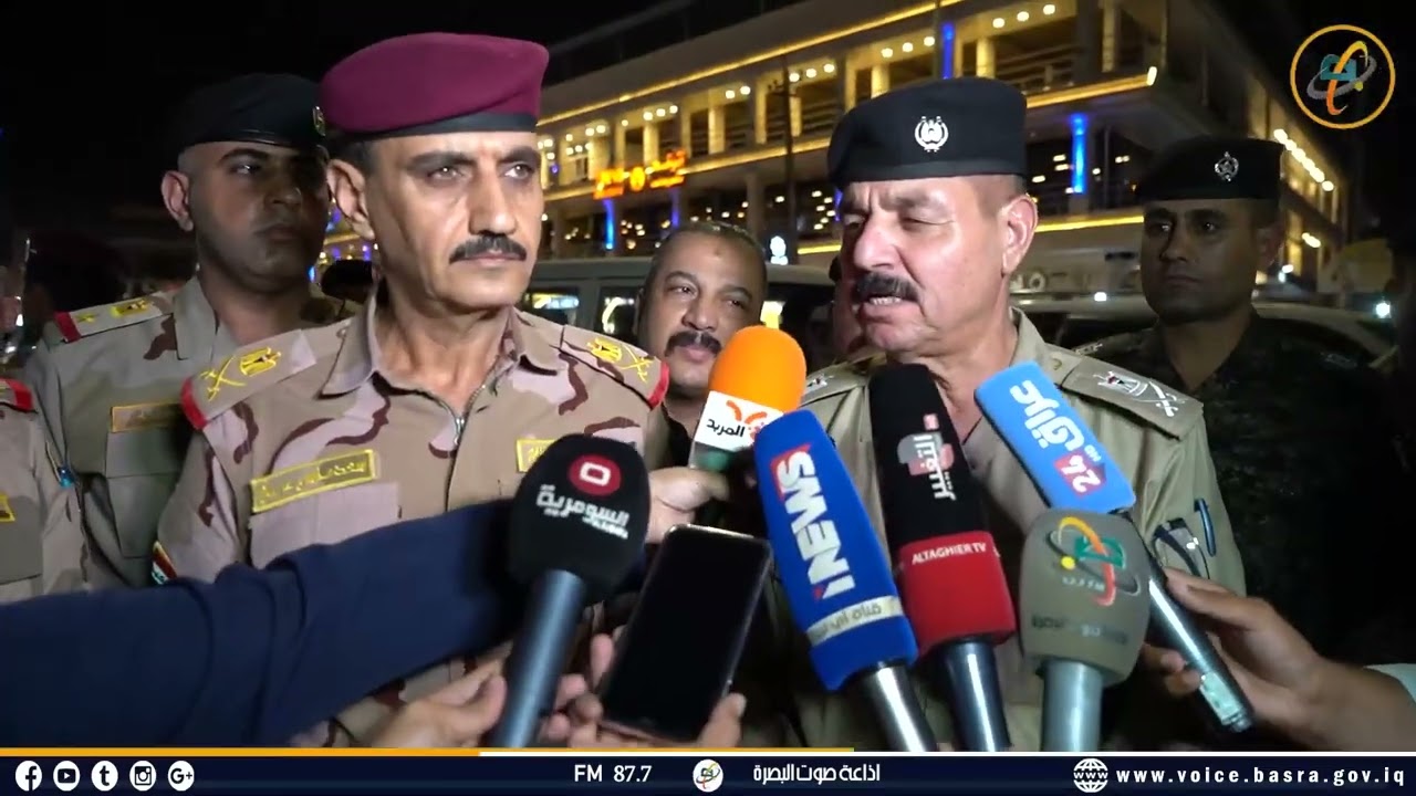 باول يوم من استلامه قيادة عمليات البصرة..اللواء سعد محسن عريبي برفقة قائد الشرطة يجري جولة ميدانية