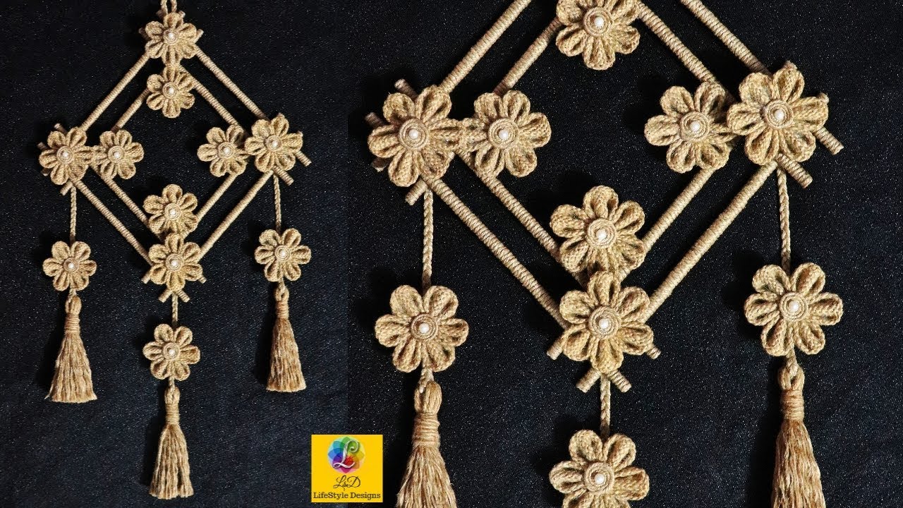 DIY Easy Room Decor Jute Wall Hanging | Showpiece Making Using Jute | Jute Rope Craft Idea